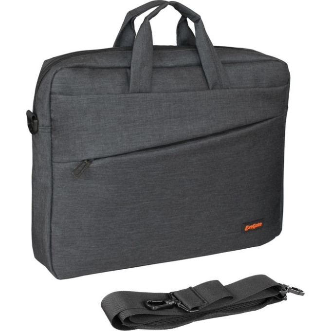Сумка EXEGATE BUSINESS ECC-045 BLACK, черная, полиэстер повышенной плотности 600D, 15,6